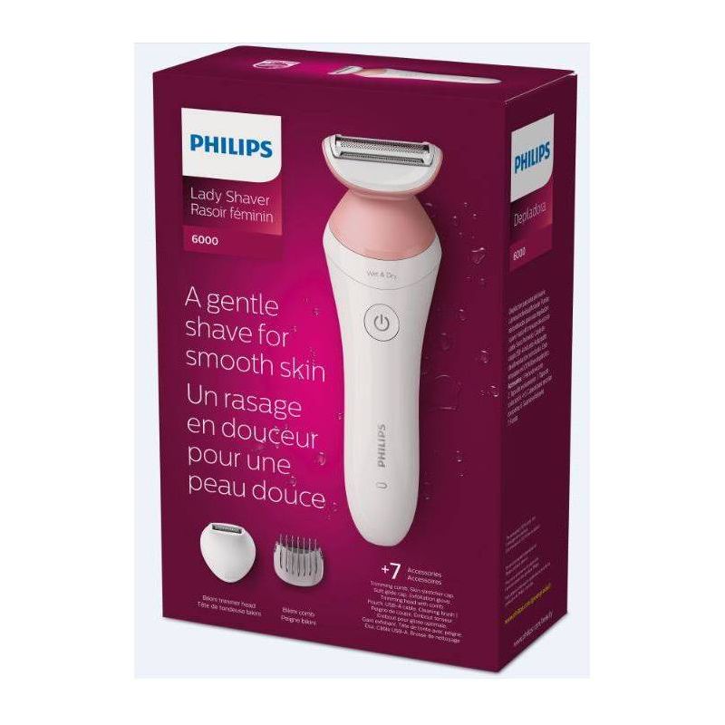 Philips Series 6000 7-piece Wet &#38; Dry Women&#39;s Rechargeable Electric Shaver - BRL146/00, 3 of 11