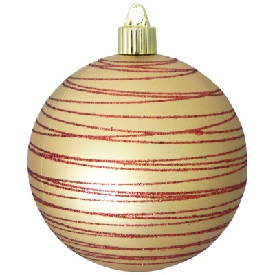 Christmas by Krebs 4ct Dust Gold and Red Tangles Shatterproof Matte Christmas Ball Ornaments 4" (100mm)