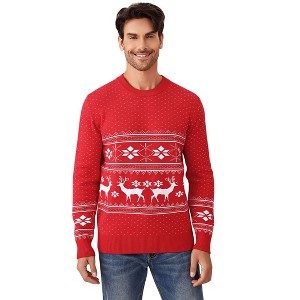 Coolmee Ugly Christmas Sweaters for Mens Crew Neck Slim Fit Holiday Pullover Sweater Tops - 1 of 4