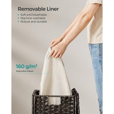 Brown Woven Storage Basket with Lid and Removable Liner