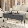 47.8" Storage Ottoman Bench with Leather Upholstery, Sturdy Hinges, Footrest Seat for Bedroom or Entryway - 4 of 4