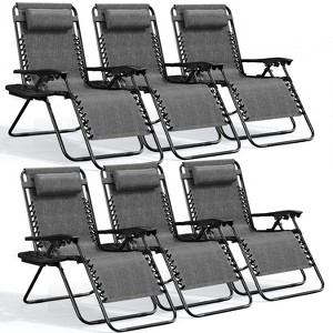 Nestl Zero Gravity Chairs, Reclining Camping Chair, Folding Outdoor Chair with Pillow & Cup Holder Tray - 1 of 4