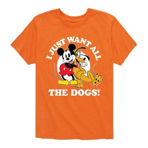 Boys' - Disney - Mickey Pluto Just Want All Dogs Short Sleeve Graphic T-Shirt - 1 of 4