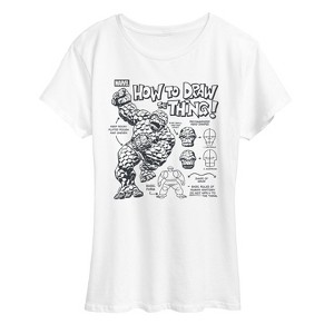 Women's - Marvel - How To Draw The Thing Short Sleeve Graphic T-Shirt - 1 of 4