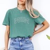 Simply Sage Market Embroidered Mom Varsity Outline Garment Dyed Tee - M - Light Green - 3 of 4