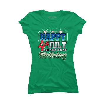 Junior's Design By Humans July 4th Yes It's My Birthday By TomGiant T-Shirt
