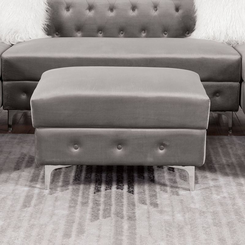 Elmhurst Glam Deep Button Tufted Ottoman - HOMES: Inside + Out, 3 of 5