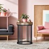 Hommoo Round End Table, Small Accent Side Table with Metal Frame Rustic & Black - 4 of 4