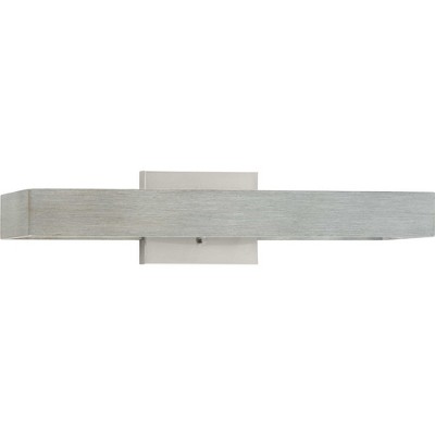 Progress Lighting Boundary 2-Light Wall Sconce, Brushed Nickel, Grey Washed Oak, Open Frame, Design Series