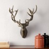 SPI Home Large Deer Head Wall Decor – Aluminum Lodge Accent Sculpture in Bronze Finish, Wall-Mounted Animal Head - 3 of 4
