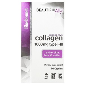 Bluebonnet Nutrition Beautiful Ally®, Collagen Type I + III, 1,000 mg, 90 Caplets - 1 of 3