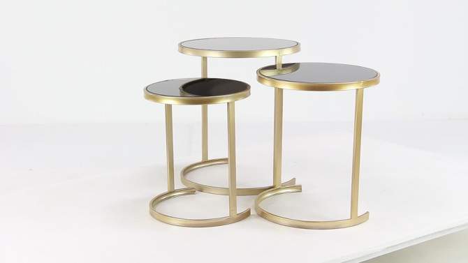 Set of 3 Contemporary Metal Accent Table - Olivia & May, 2 of 26, play video