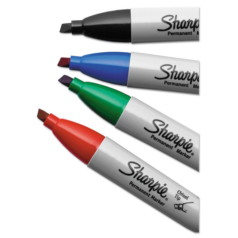 Sharpie Permanent Markers 5.3mm Chisel Tip Black 4/Pack 38264PP, 4 of 8