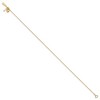 Black Bow Jewelry 14k Yellow Gold Heart and Key 0.8mm Cable Chain Anklet, 10 Inch - 2 of 4