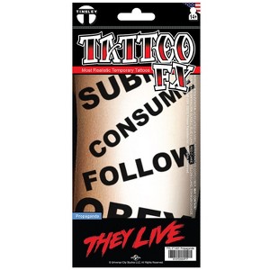Tinsley Transfers They Live Kids' Temporary Tattoo Halloween Costume Accessories - Multicolored - 1 of 2