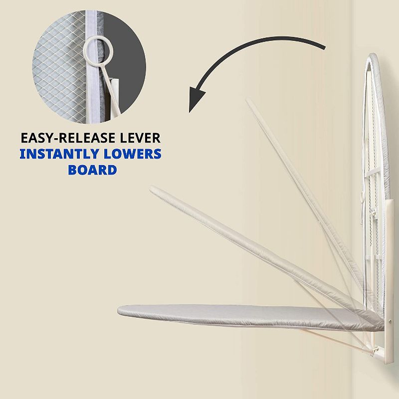 Ivation Foldable Ironing Board Compact Wall-Mount with Removable Cover, 2 of 8
