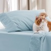 Twin Sheets Set - 3 Pieces Soft Twin Bed Sheets - Breathable & Cooling - Hotel Luxury - Easy Care Polyester Microfiber Bedding for Women, Men, Sky Blu - 4 of 4