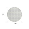 Silver And Ivory Geometric Washable Indoor Outdoor Area Rug - 3 of 4