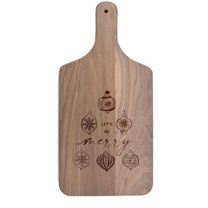 Creative Products Let's Be Merry 8 x 17 Walnut Paddle Cutting Board - 1 of 1