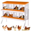 Chicken Nesting Boxes, Roll Away Nest Box for Chicken Coop, Metal Egg Laying Box with Perch & Lid Cover - 2 of 4