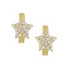 Junior Jewels 14K Gold Over Sterling Silver Cubic Zirconia Star Huggie Hoop Earrings - 3 of 3