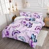 Boersma Lavender Butterfly Comforter Set for Girl Kid Adult Colorful Butterfly Pattern Bedding Set Aesthetics Butterflies Quilt Bed Set Twin Size - 4 of 4