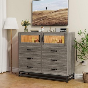 6-Drawer Dresser with LED Lights - Multi-Functional Storage Cabinet for Any Room - 1 of 4