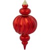 Northlight 2-Finish Commercial Size Finial Shatterproof Christmas Ornaments - 10" - Red - Set of 4 - image 4 of 4