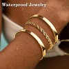 Gold Bracelets for Women Non Tarnish Dainty 14K Real Gold Plated Bangle Cuff Bracelets Stack for Women - 4 of 4