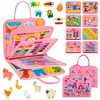 MOVSSOU Busy Board 8 in 1 Busy Book Montessori Toys for Toddler Sensory Toys Developing Sensory Board Travel Toys - 3 of 4