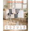 2-Tier Extendable Stainless Steel Clothes Drying Rack with Telescopic Arms, Windproof Holes, and Foldable Portable Design - 3 of 4