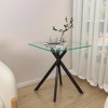 Dolonm 17.72" Square Tempered Glass End Table with Metal Legs, Set of 2, Modern Living Room Side Tables - 4 of 4