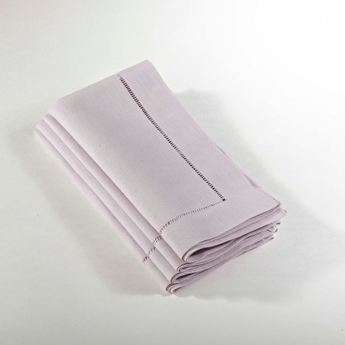 Hemstitched Dinner Napkins White (set Of 4) : Target