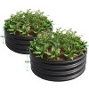 Gulches 2PCS 32.08"x11.4" Tall Round Raised Garden Beds Black Galvanized Metal Planter Boxes, Anti-Rust, Open Bottom Drainage - 2 of 4