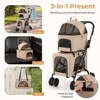 Tangkula Double Dog Stroller Foldable 3-in-1 4 Wheels with 2 Detachable Carriers Safety Belt Washable Cover Removable Pads for Small Medium Dogs - 4 of 4