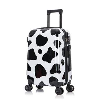 InUSA PRINTS Lightweight Hardside Carry On Spinner Suitcase - Cow