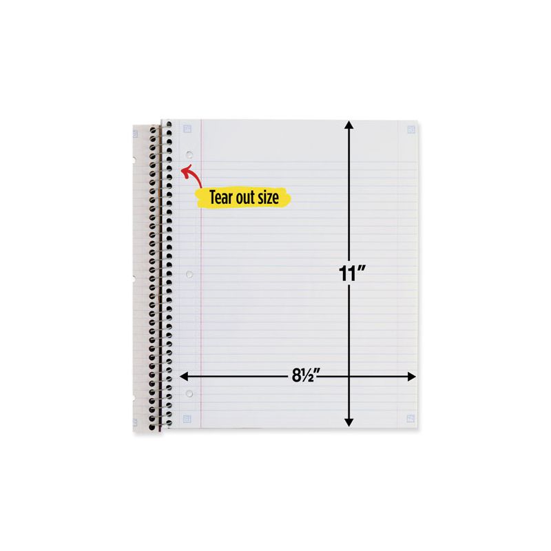 Five Star Wirebound Notebook with Two Pockets, 1-Subject, Medium/College Rule, Assorted Cover Color, (100) 11 x 8.5 Sheets, 3/Pack Model No 820188, 2 of 8