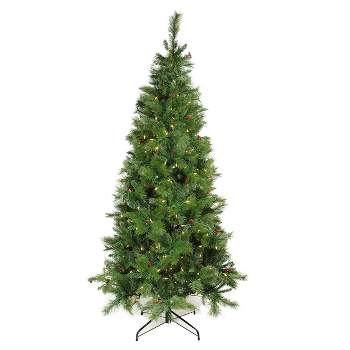 Northlight 7' Prelit Artificial Christmas Tree Slim LED Mount Beacon Pine - Multi Lights