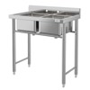 Freestanding Food Prep Sink Commercial Prep & Utility Sink Workstation Stainless Steel 1 Compartment Sink with Legs for Kitchen - 4 of 4