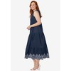 Jessica London Women's Plus Size Sleeveless Eyelet Poplin Dress - 4 of 4