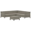 vidaXL Patio Furniture Set Armchair Sofa Set with Cushions Gray Poly Rattan - 4 of 4