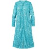 Collections Etc Plush Paisley Printed Zip Front Long Sleeve Robe Medium Turquoise Female - 4 of 4