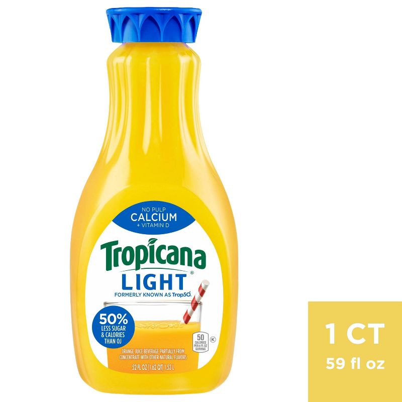 Tropicana Trop50 Calcium + Vitamin D No Pulp Orange Juice - 52 fl oz, 1 of 4