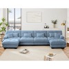 DOMETOUR Free Combination Modular Sectional Sofa,U Shaped Couch for Living Room, 4-Seater Comfy Cloud Couch with 2 Ottomans, Chenille - 2 of 4
