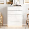 FUFU&GAGA White Wood 5 Drawer Chest Bedroom Dresser With Light - 3 of 4