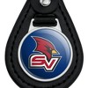 Saginaw Valley State Secondary Logo Black Leather Keychain - 3 of 4