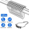 OUTSUPPLY 12 Pack Smooth Glide Shower Rod Hooks, Universal Fit, Rustproof Stainless Steel with Anti - Slip Design for Bathroom, Closet & Windows - 3 of 4