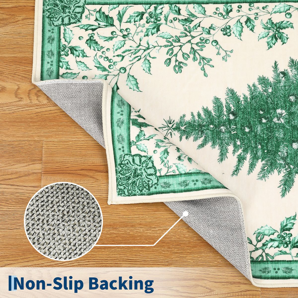 Christmas Tree  Area Rug Washable for Living Room,Stain Resistant Nursery Mat Non-Slip Bedroom,Holiday Decor Untra-Thin Carpet for Office - thumbnail 9