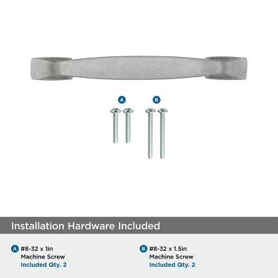 Aged Pewter 3-3/4 Inch Rustic Bar Pull with Mounting Hardware