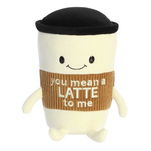 Aurora Small You Mean A Latte JUST SAYIN' Witty Stuffed Animal White 9" - 1 of 4